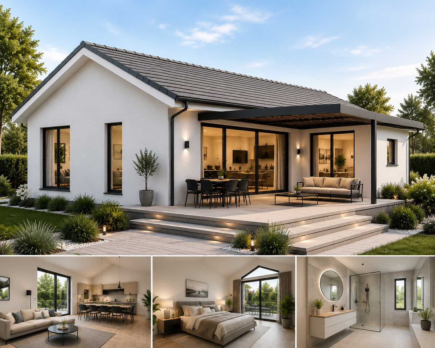 Maison modulaire MaisonKit avec toiture en pente