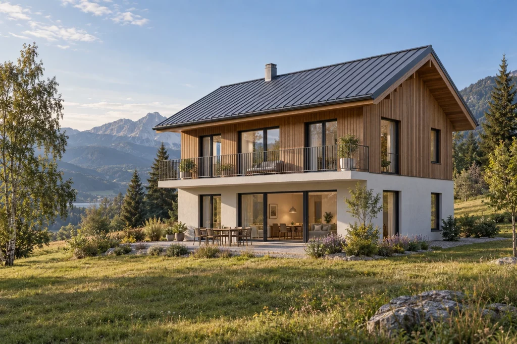 Ligne alpine, illustration conceptuelle de famille R+1