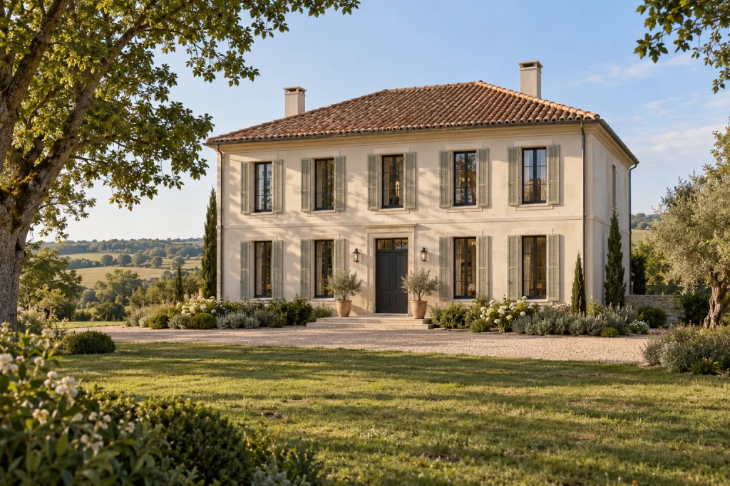 Maison de maître gasconne, illustration conceptuelle de famille R+1